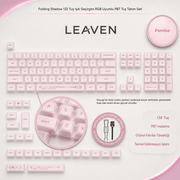 Folding Shadow 132 Tuş Işık Geçirgen RGB Uyumlu PBT Tuş Takım Seti - Pembe