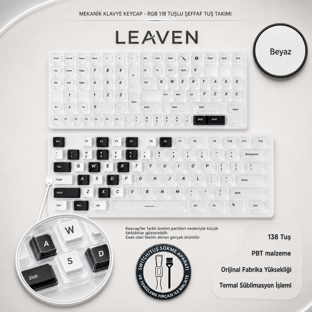 ŞEFFAF KEYCAPS SETLERİ