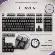 Gradient Mekanik Klavye OEM Profil RGB Tuş Takımı PBT - Siyah