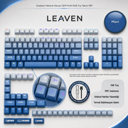 Gradient Mekanik Klavye OEM Profil RGB Tuş Takımı PBT - Mavi