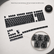 Mekanik Klavye Crystal Jelly Keycap -136 Tuşlu Yarı Saydam Oem RGB Tuş Takımı - Siyah
