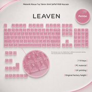 Mekanik Klavye Tuş Takımı Simli Şeffaf RGB Keycaps - Pembe