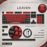 KLAVYE KEYCAPS -136 TUŞLU KIRMIZI, YARI ŞEFFAF IŞIK GEÇİREN TUŞ TAKIMI - Kırmızı - Siyah