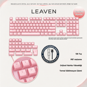 MEKANİK KLAVYE CRYSTAL JELLY KEYCAPS -136 TUŞLU KRİSTAL Jelly YARI SAYDAM OEM PROFİL PEMBE TUŞ TAKIMI - Pembe