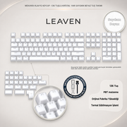 MEKANİK KLAVYE CRYSTAL JELLY KEYCAPS -136 TUŞLU KRİSTAL Jelly YARI SAYDAM OEM PROFİL PEMBE TUŞ TAKIMI - Beyaz