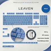 KLAVYE KEYCAPS -136 TUŞLU KIRMIZI, YARI ŞEFFAF IŞIK GEÇİREN TUŞ TAKIMI - Mavi