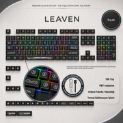 KLAVYE KEYCAPS -136 TUŞLU KIRMIZI, YARI ŞEFFAF IŞIK GEÇİREN TUŞ TAKIMI - Siyah