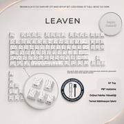 MEKANİK KLAVYE TUŞ TAKIMI-PBT ÇİFT BASKI KEYCAP SETİ- ÇİZGİ DESENLİ 97 TUŞLU -BEYAZ TUŞ TAKIMI - Desenli Beyaz