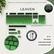 MEKANİK KLAVYE TUŞ TAKIMI -PBT ÇİFT BASKI KEYCAP SETİ- ÇİZGİ DESENLİ 137 TUŞLU -PEMBE BEYAZ GRADYEN TUŞ TAKIMI - Yeşil - Siy…