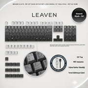 MEKANİK KLAVYE TUŞ TAKIMI -PBT ÇİFT BASKI KEYCAP SETİ- ÇİZGİ DESENLİ 137 TUŞLU -PEMBE BEYAZ GRADYEN TUŞ TAKIMI - Siyah - Gri