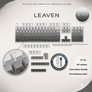 MEKANİK KLAVYE KEYCAP SETİ MAVİ-BEYAZ KADEMELİ 136 TUŞLU KEYCAP - Siyah - Beyaz