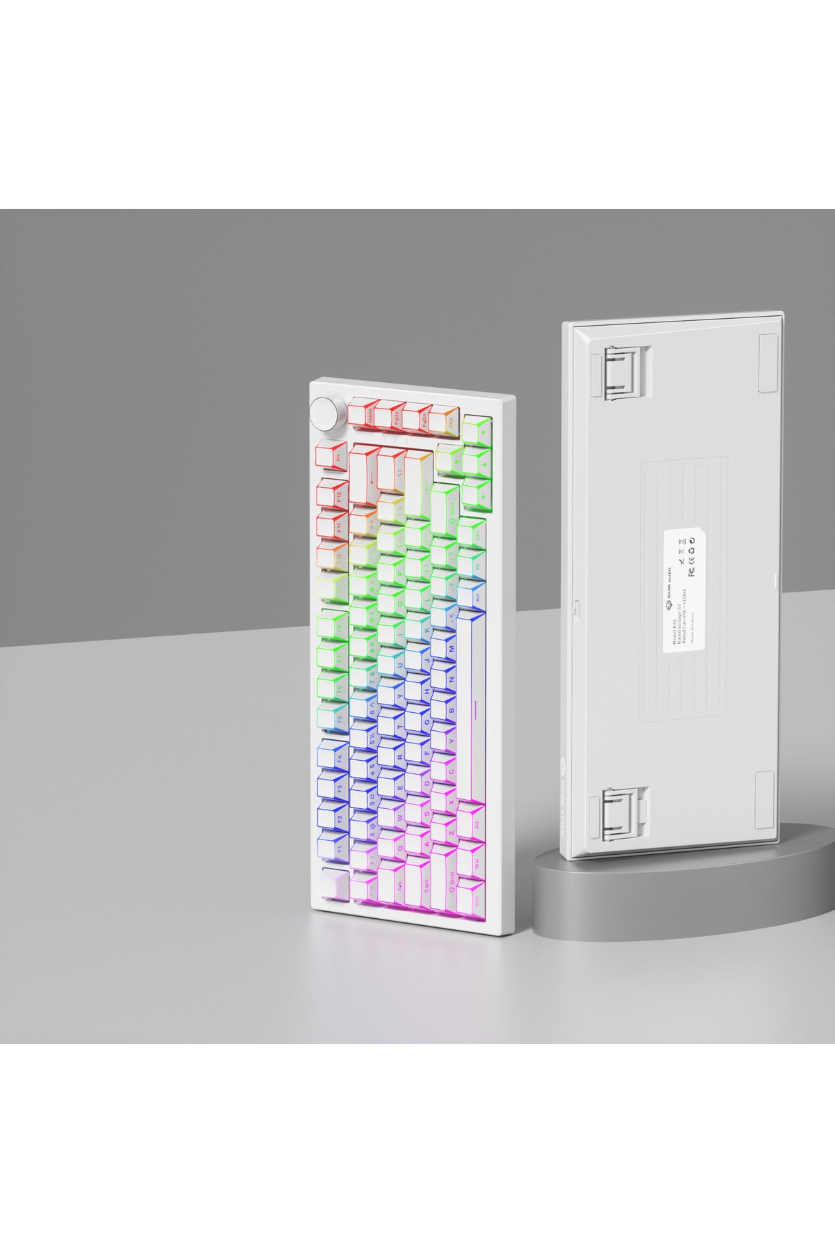Folding Shadow 132 Tuş Işık Geçirgen RGB Uyumlu PBT Tuş Takım Seti - Beyaz (8643shadow) ürün görseli 7