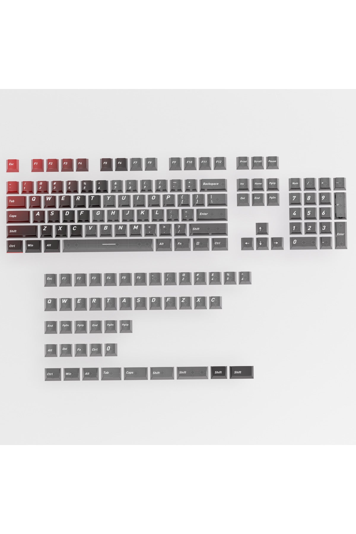 Klavye Keycaps 163 Tuşlu Şeffaf Tuş Takımı - Siyah ürün görseli 4
