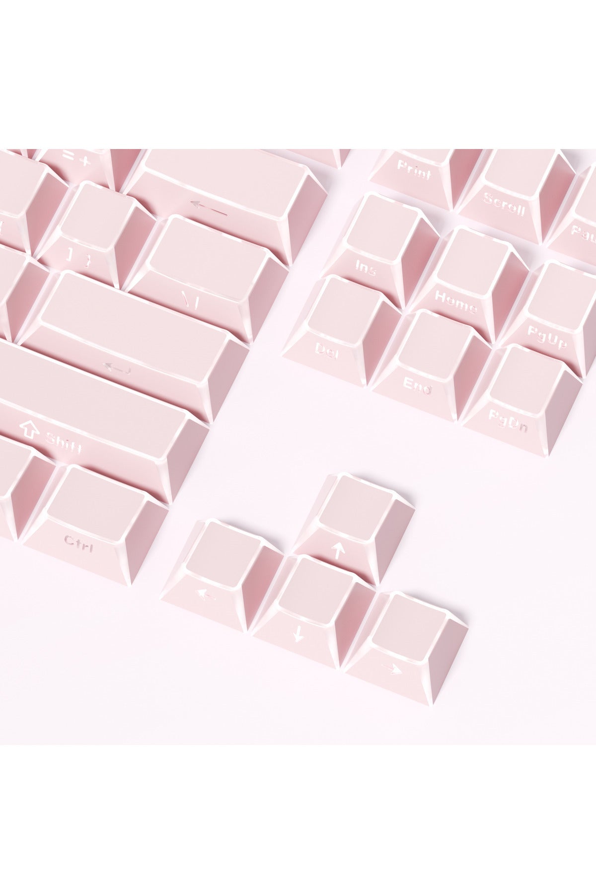 Folding Shadow 132 Tuş Işık Geçirgen RGB Uyumlu PBT Tuş Takım Seti - Pembe ürün görseli 2