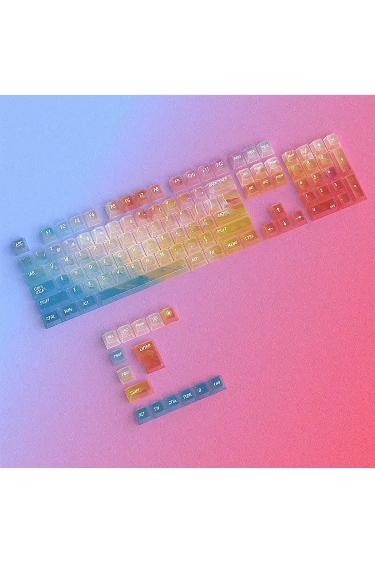 Nebula bulutu Keycaps Renkli Sisli Mekanik RGB Klavye Tuş Takımı - Çok Renkli ürün görseli 2