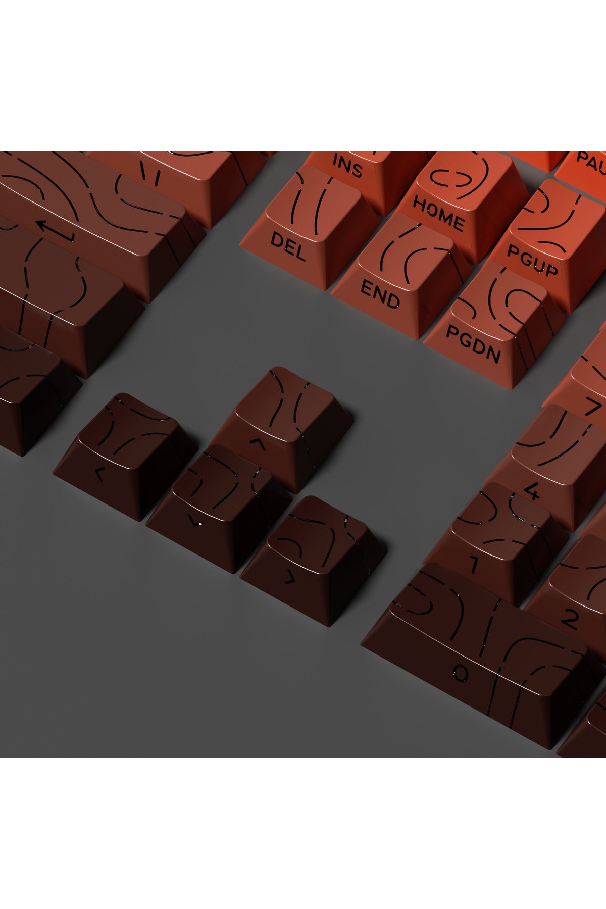 MEKANİK KLAVYE TUŞ TAKIMI -PBT ÇİFT BASKI KEYCAP SETİ- ÇİZGİ DESENLİ 137 TUŞLU -PEMBE BEYAZ GRADYEN TUŞ TAKIMI - Kırmızı - S…