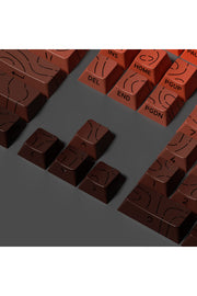 MEKANİK KLAVYE TUŞ TAKIMI -PBT ÇİFT BASKI KEYCAP SETİ- ÇİZGİ DESENLİ 137 TUŞLU -PEMBE BEYAZ GRADYEN TUŞ TAKIMI - Kırmızı - S…