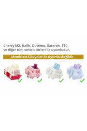 Mekanik Klavye Tuş Takımı Simli Şeffaf RGB Keycaps - Pembe ürün görseli 7