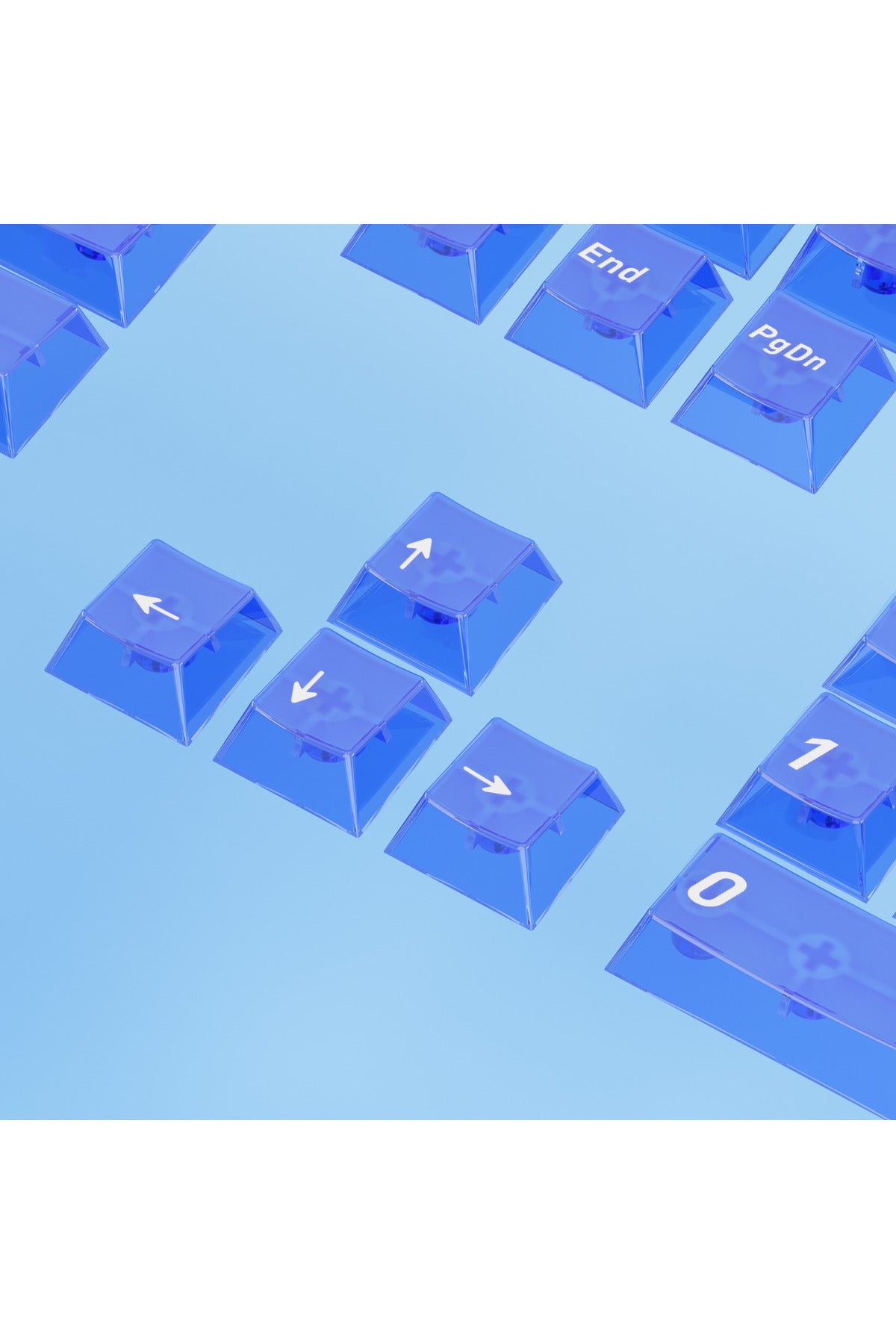 Klavye Keycaps 163 Tuşlu Şeffaf Tuş Takımı - Mavi ürün görseli 1