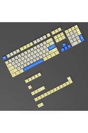 MEKANİK KLAVE- PBT ÇİFT BASKI KEYCAP SETİ GRİ SİYAH- KREM 128 TUŞLU KEYCAP - Sarı - Mavi ürün görseli 5