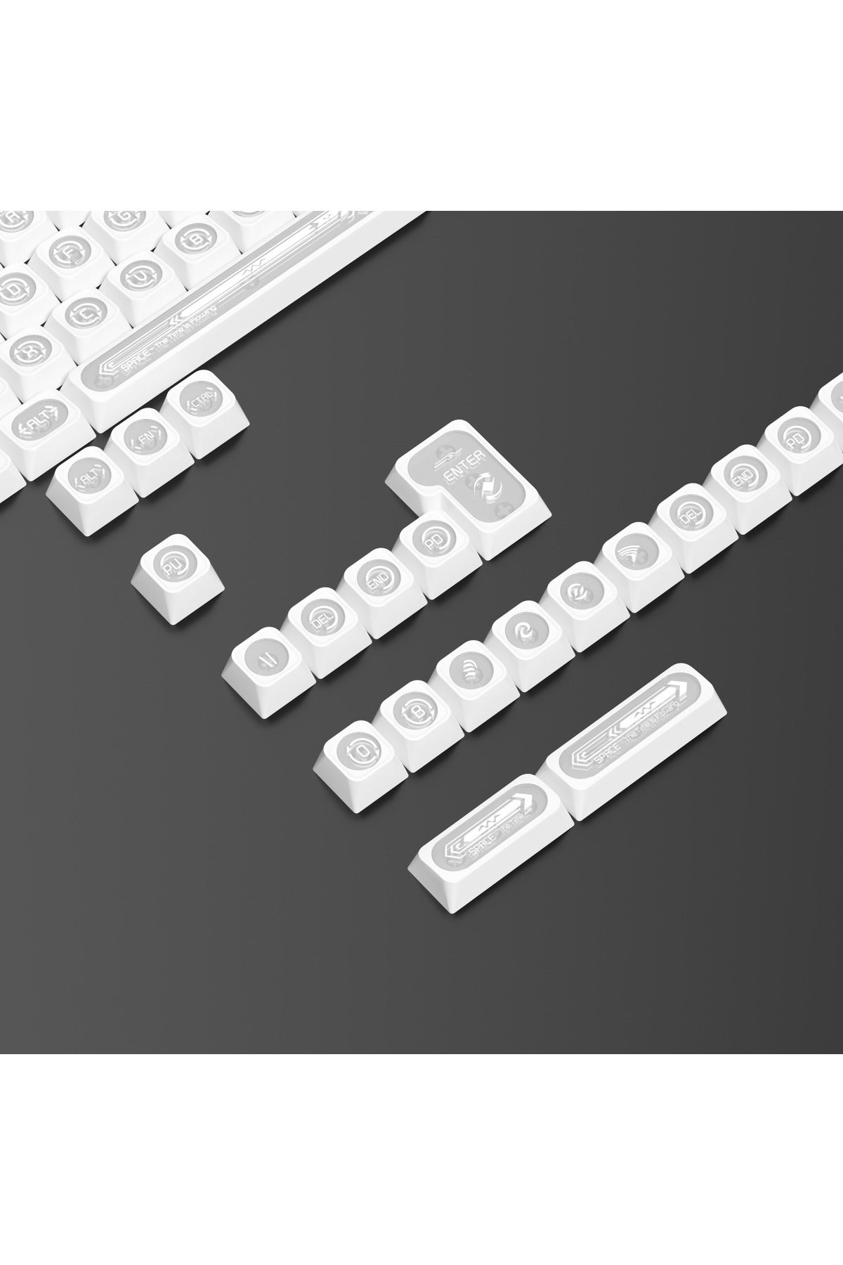 KLAVYE KEYCAPS -136 TUŞLU KIRMIZI, YARI ŞEFFAF IŞIK GEÇİREN TUŞ TAKIMI - Beyaz ürün görseli 4