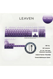 MEKANİK KLAVYE KEYCAP SETİ MAVİ-BEYAZ KADEMELİ 136 TUŞLU KEYCAP - Mor - Beyaz ürün görseli 1