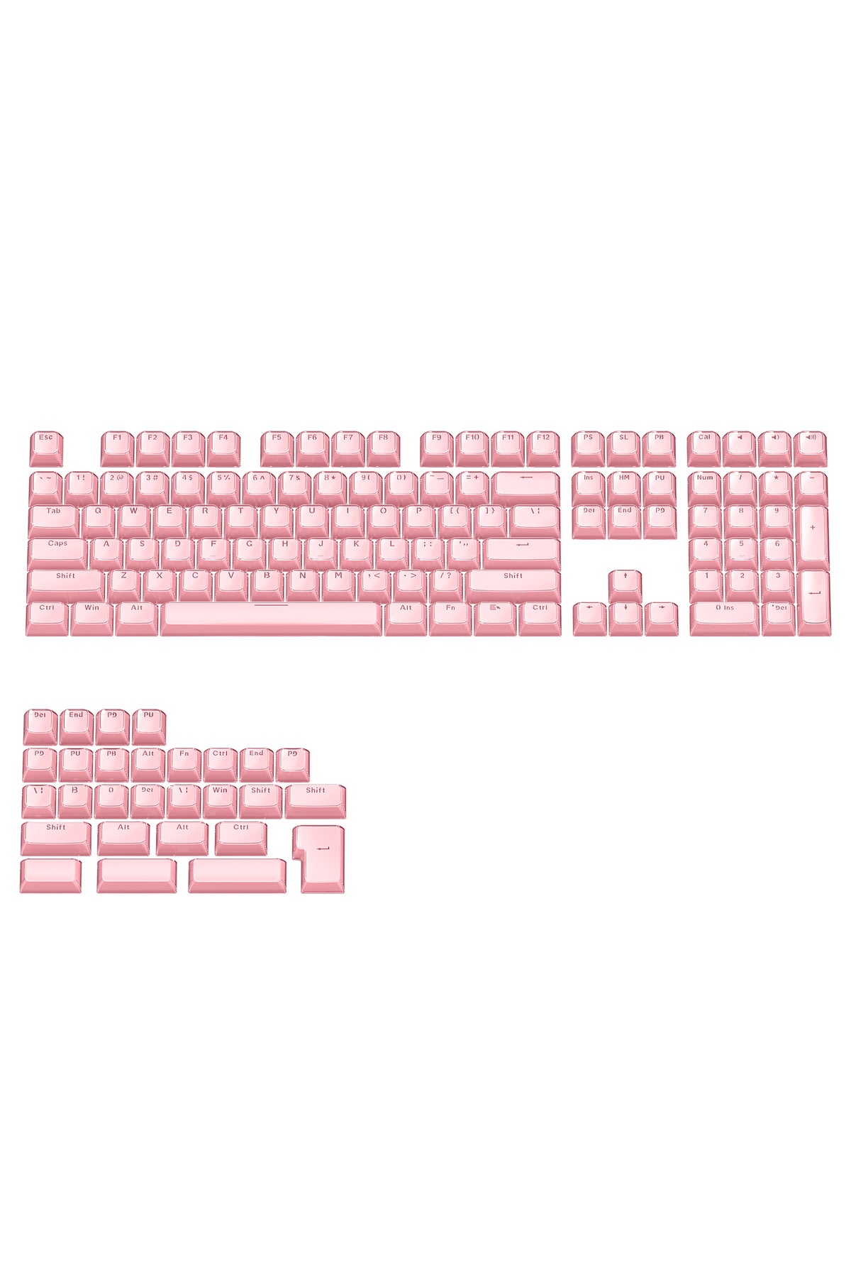 MEKANİK KLAVYE CRYSTAL JELLY KEYCAPS -136 TUŞLU KRİSTAL Jelly YARI SAYDAM OEM PROFİL PEMBE TUŞ TAKIMI - Pembe ürün görseli 2