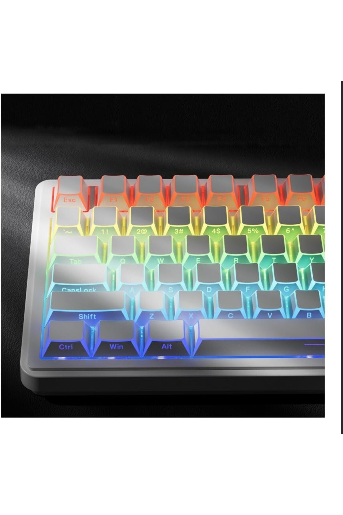 Folding Shadow 132 Tuş Işık Geçirgen RGB Uyumlu PBT Tuş Takım Seti - Beyaz (ygg8643) ürün görseli 4