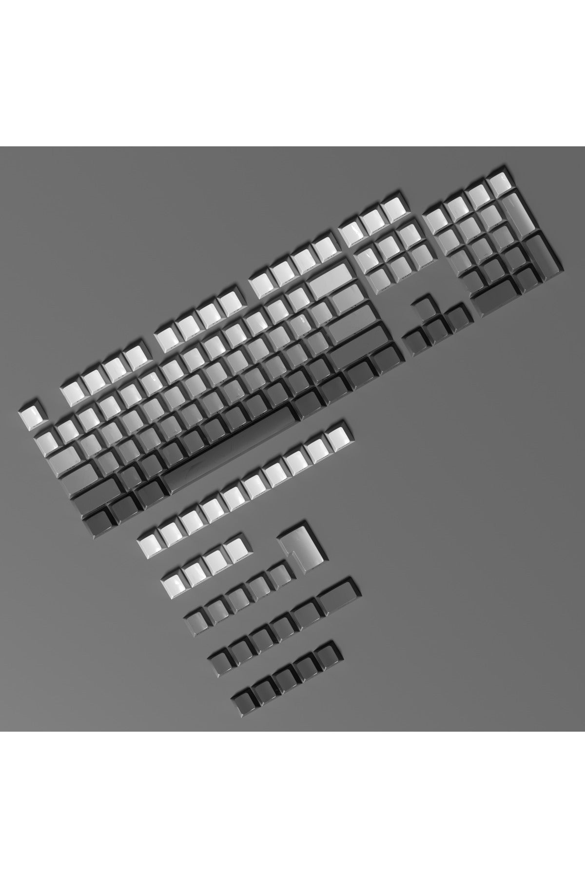 MEKANİK KLAVYE KEYCAP SETİ MAVİ-BEYAZ KADEMELİ 136 TUŞLU KEYCAP - Siyah - Beyaz ürün görseli 5