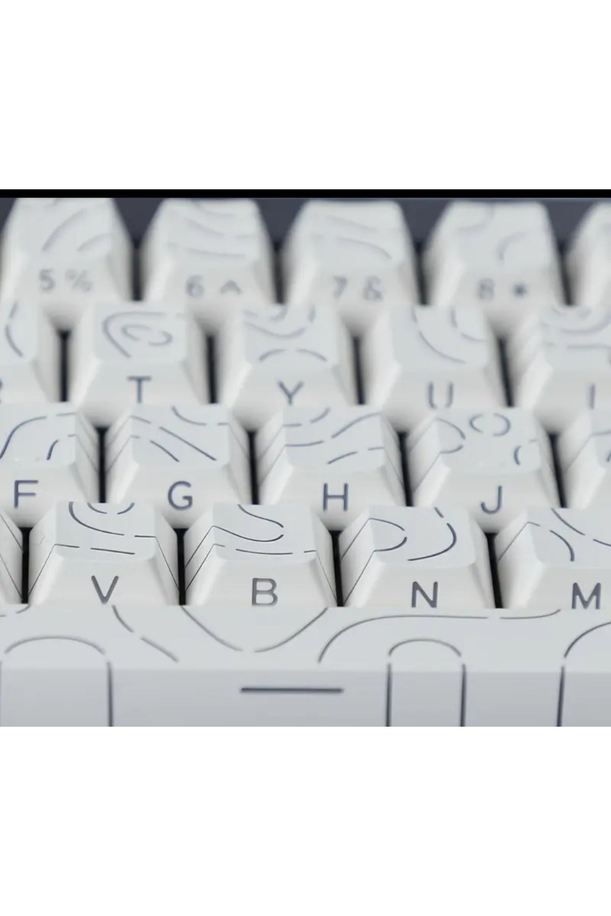 MEKANİK KLAVYE TUŞ TAKIMI-PBT ÇİFT BASKI KEYCAP SETİ- ÇİZGİ DESENLİ 97 TUŞLU -KIRMIZI TUŞ TAKIMI - Desenli Beyaz ürün görsel…