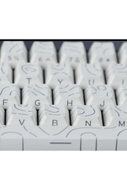 MEKANİK KLAVYE TUŞ TAKIMI-PBT ÇİFT BASKI KEYCAP SETİ- ÇİZGİ DESENLİ 97 TUŞLU -KIRMIZI TUŞ TAKIMI - Desenli Beyaz ürün görsel…
