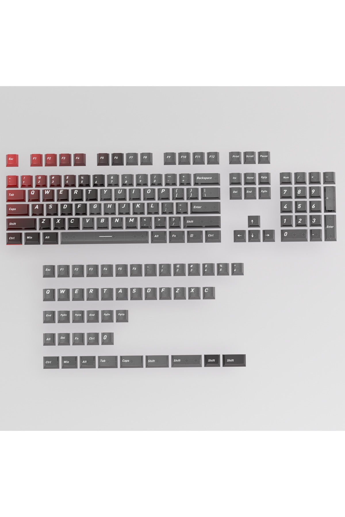 Klavye Keycaps 163 Tuşlu Şeffaf Tuş Takımı - Siyah ürün görseli 1
