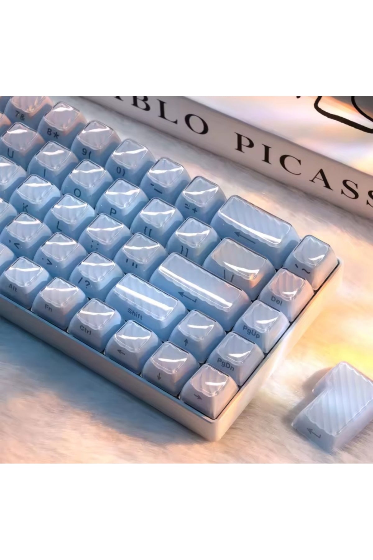 MEKANİK KLAVYE KEYCAP -136 TUŞLU DALGALI MAVİ TUŞ TAKIMI - Dalgalı Mavi ürün görseli 5