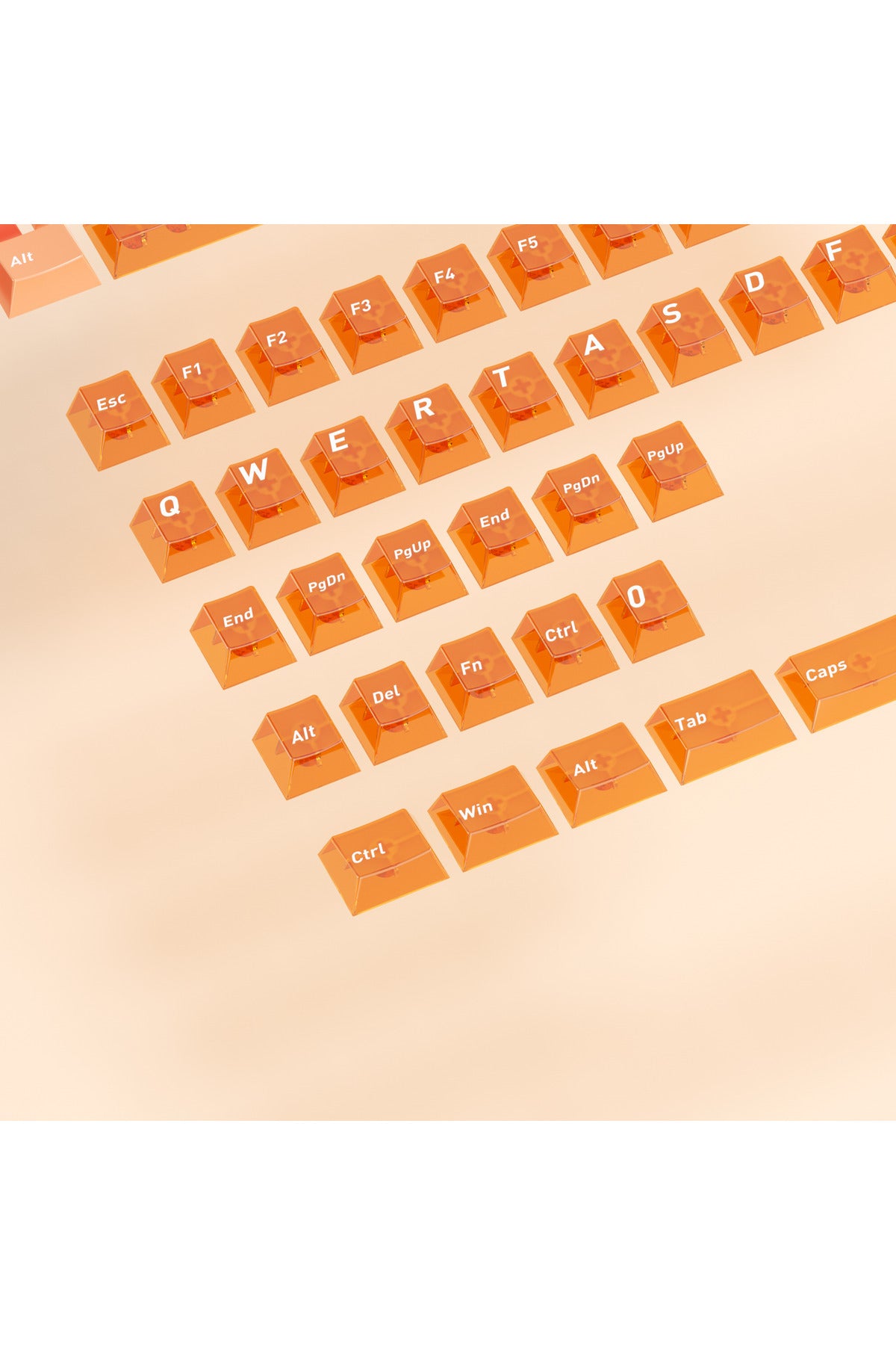 Klavye Keycaps 163 Tuşlu Şeffaf Tuş Takımı - Turuncu ürün görseli 6
