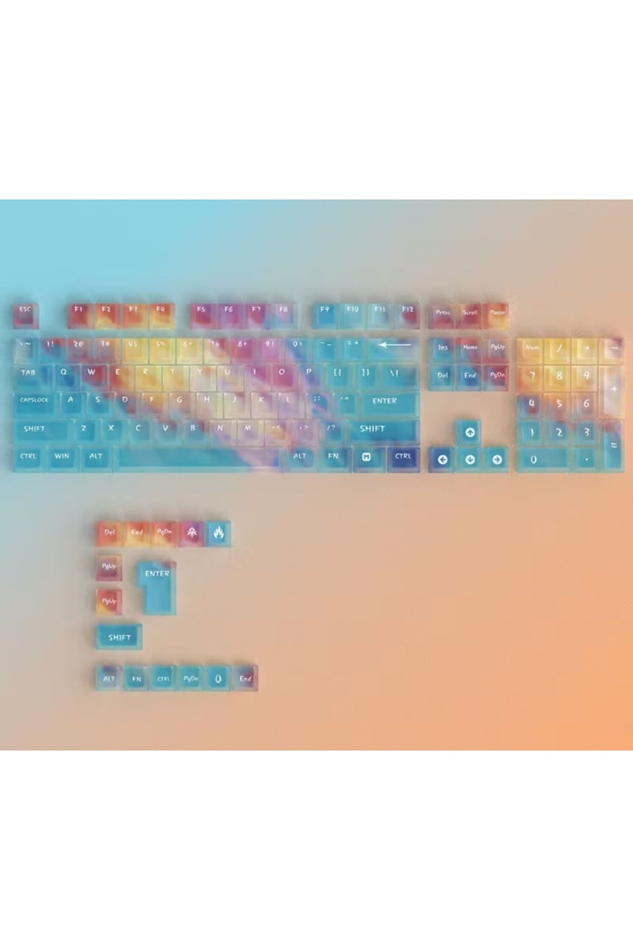 Nebula bulutu Keycaps Renkli Sisli Mekanik RGB Klavye Tuş Takımı - Lacivert ürün görseli 4