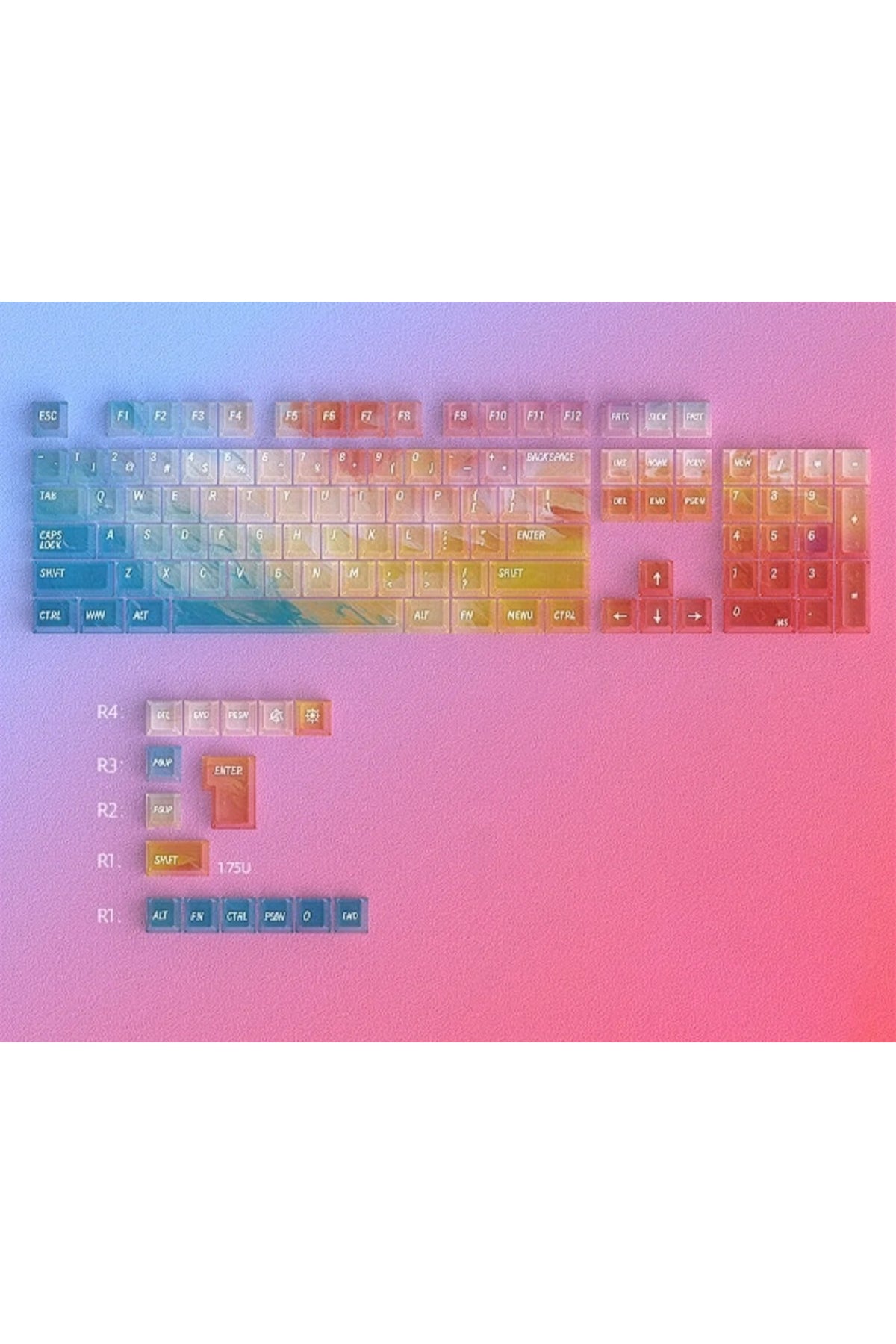 Nebula bulutu Keycaps Renkli Sisli Mekanik RGB Klavye Tuş Takımı - Çok Renkli ürün görseli 1