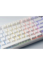 MEKANİK KLAVYE TUŞ TAKIMI-PBT ÇİFT BASKI KEYCAP SETİ- ÇİZGİ DESENLİ 97 TUŞLU -BEYAZ TUŞ TAKIMI - Desenli Beyaz ürün görseli 3