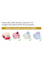 KLAVYE KEYCAPS -136 TUŞLU KIRMIZI, YARI ŞEFFAF IŞIK GEÇİREN TUŞ TAKIMI - Siyah ürün görseli 6