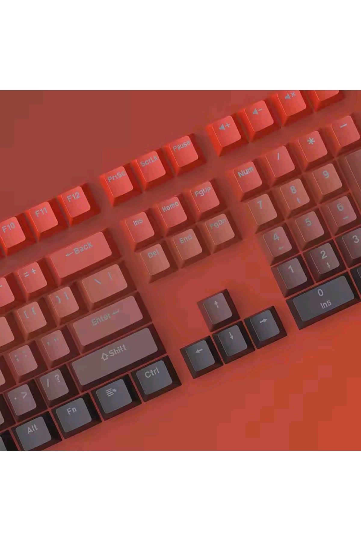 Gradient Mekanik Klavye OEM Profil RGB Tuş Takımı PBT - Kırmızı ürün görseli 2