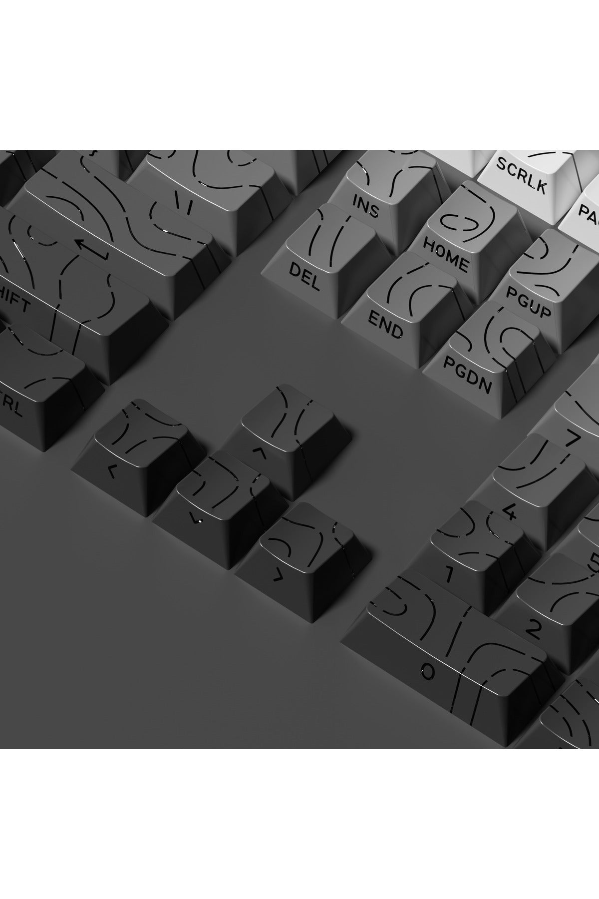 MEKANİK KLAVYE TUŞ TAKIMI -PBT ÇİFT BASKI KEYCAP SETİ- ÇİZGİ DESENLİ 137 TUŞLU -PEMBE BEYAZ GRADYEN TUŞ TAKIMI - Siyah - Gri…
