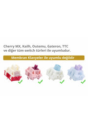 MEKANİK KLAVYE TUŞ TAKIMI -PBT ÇİFT BASKI KEYCAP SETİ- ÇİZGİ DESENLİ 137 TUŞLU -PEMBE BEYAZ GRADYEN TUŞ TAKIMI - Yeşil - Siy…