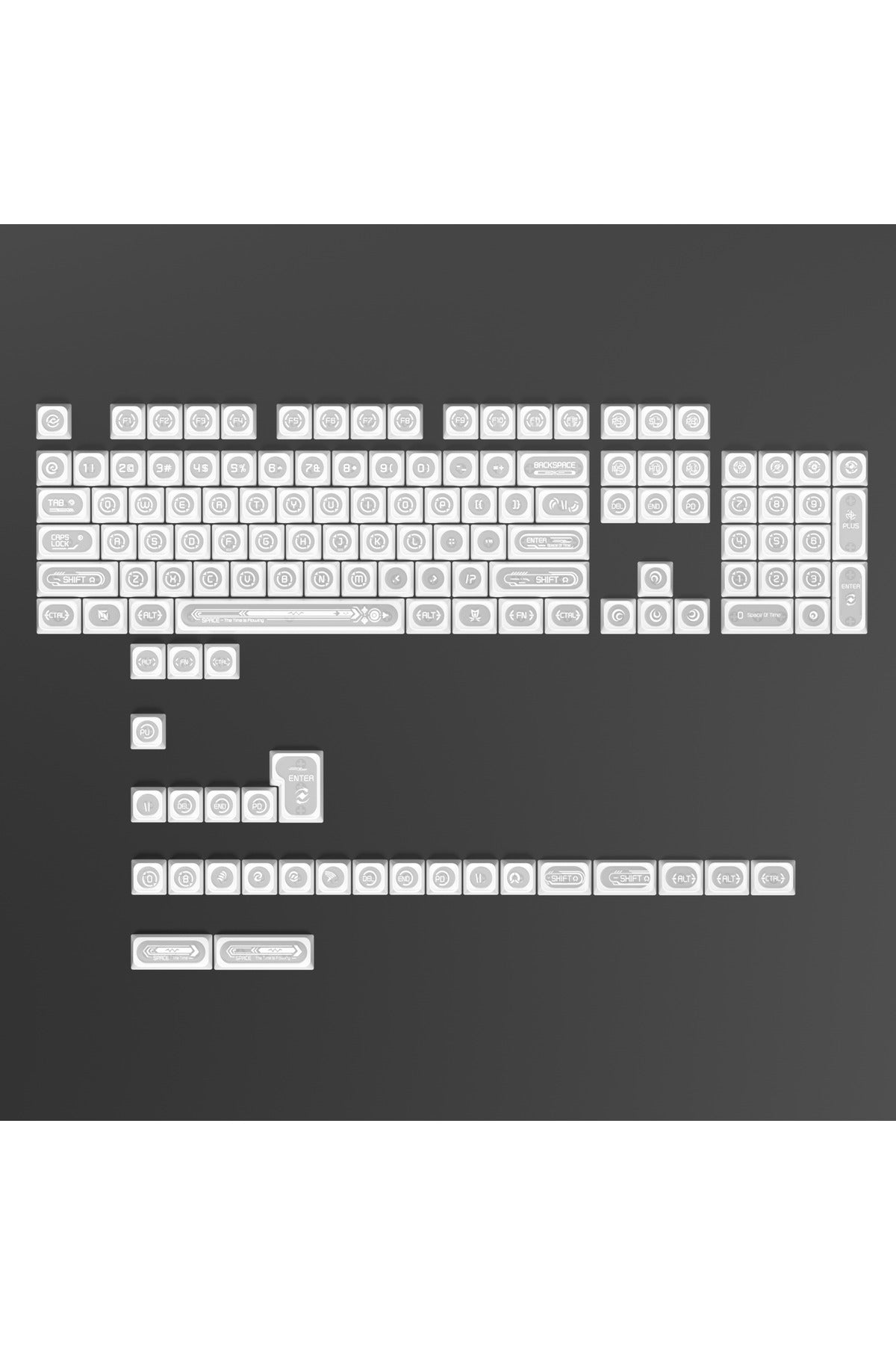 KLAVYE KEYCAPS -136 TUŞLU KIRMIZI, YARI ŞEFFAF IŞIK GEÇİREN TUŞ TAKIMI - Beyaz ürün görseli 3