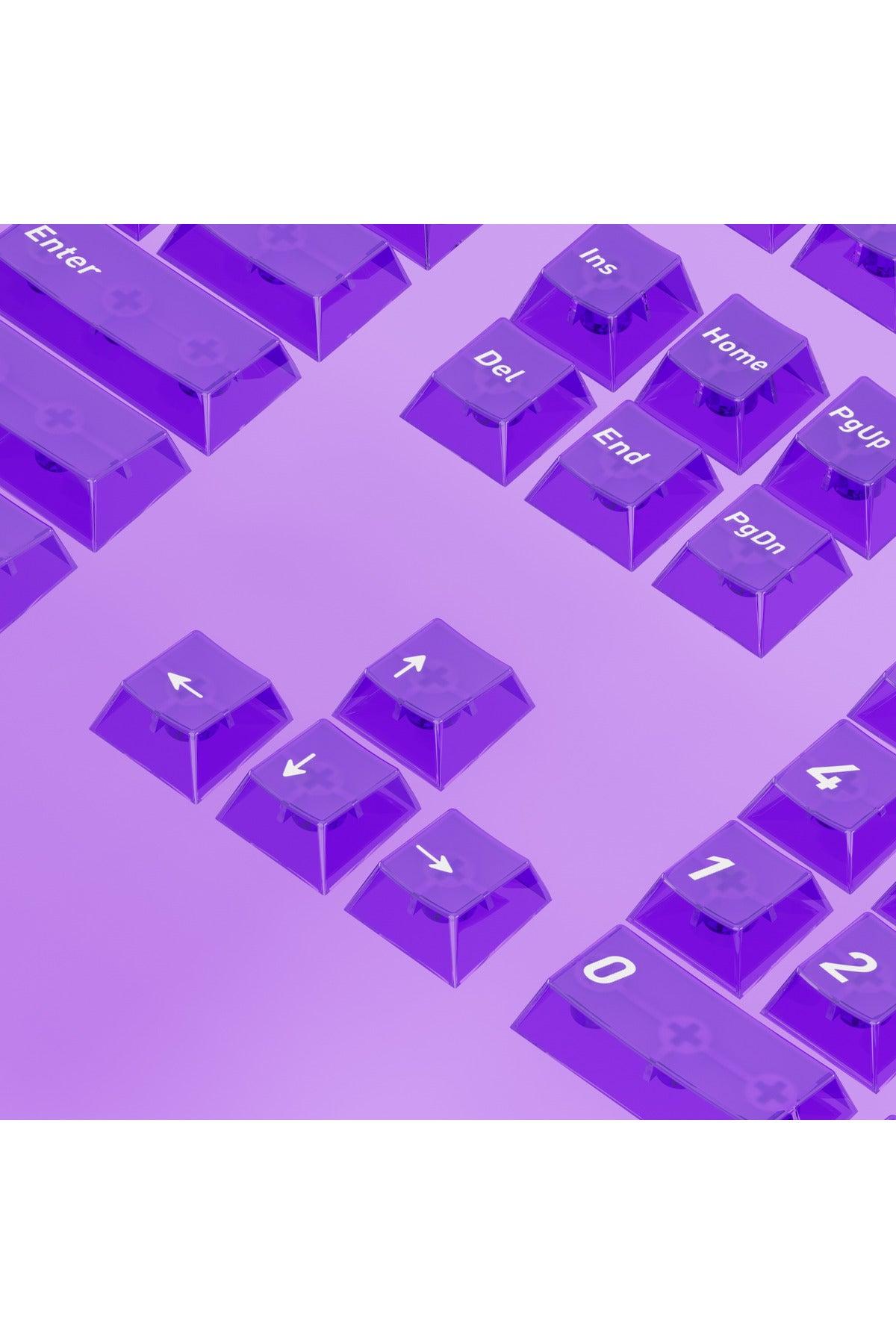 Klavye Keycaps 163 Tuşlu Şeffaf Tuş Takımı - Mor ürün görseli 7