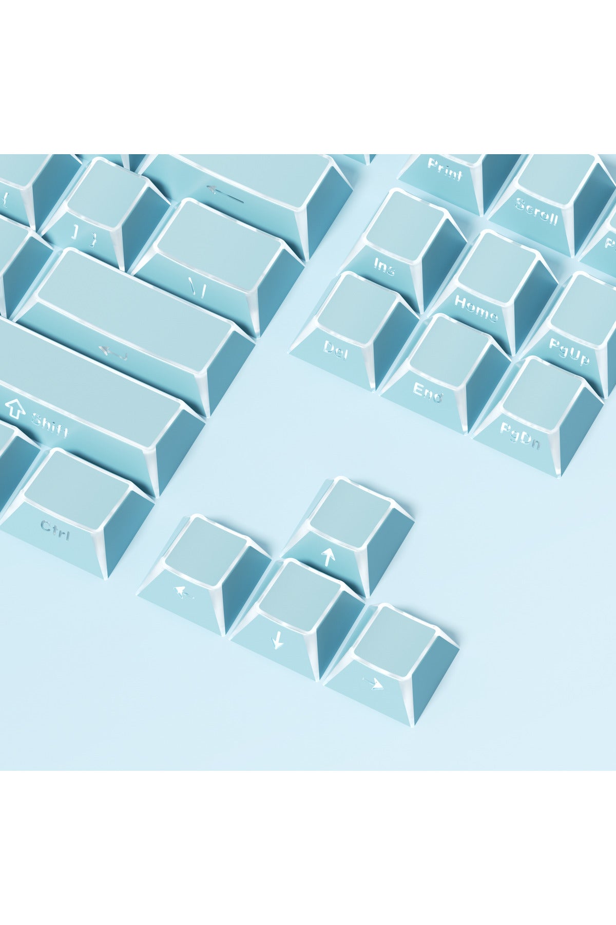 Folding Shadow 132 Tuş Işık Geçirgen RGB Uyumlu PBT Tuş Takım Seti - Mavi ürün görseli 3