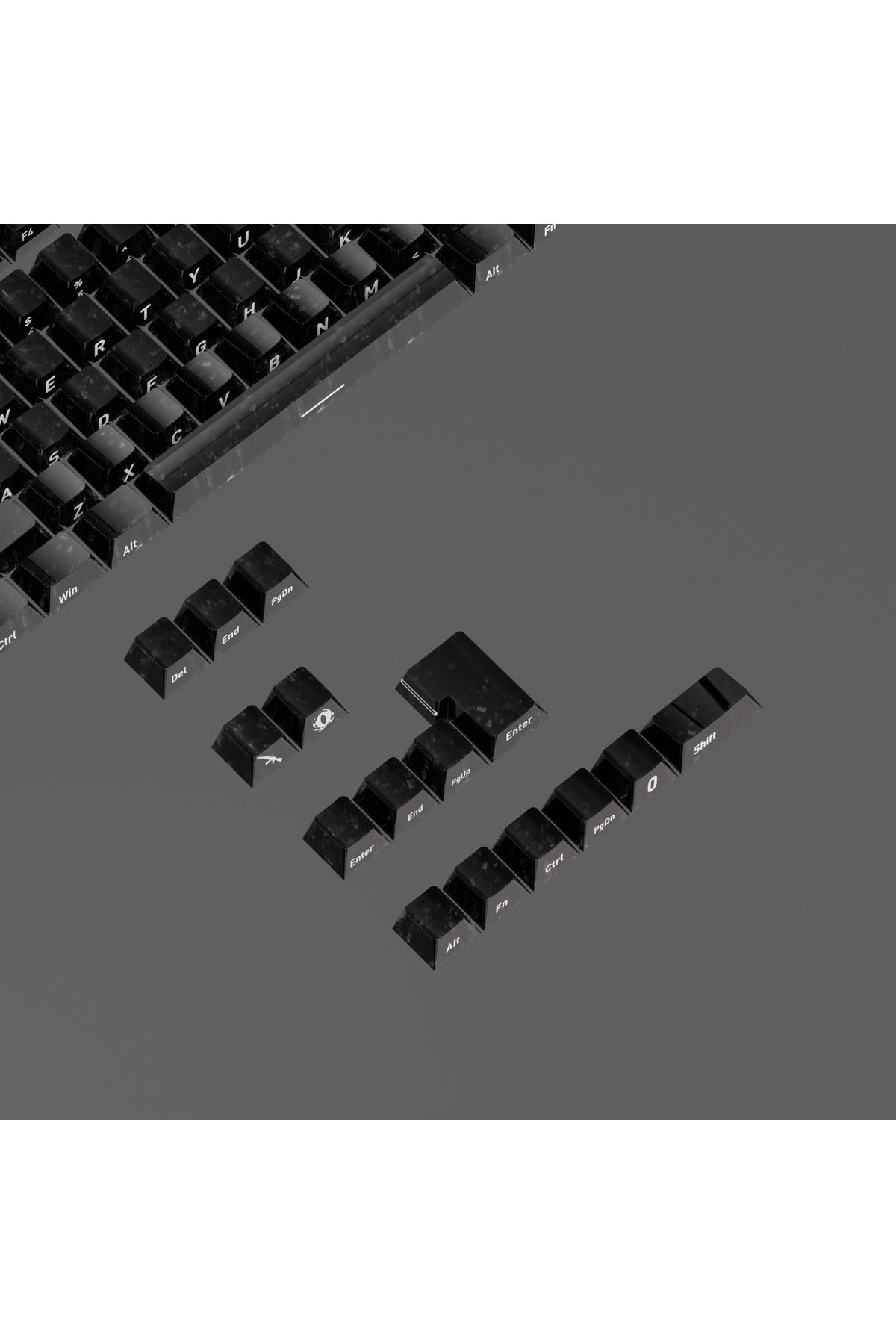 Mekanik Klavye Tuş Takımı Simli Şeffaf RGB Keycaps - Siyah ürün görseli 6