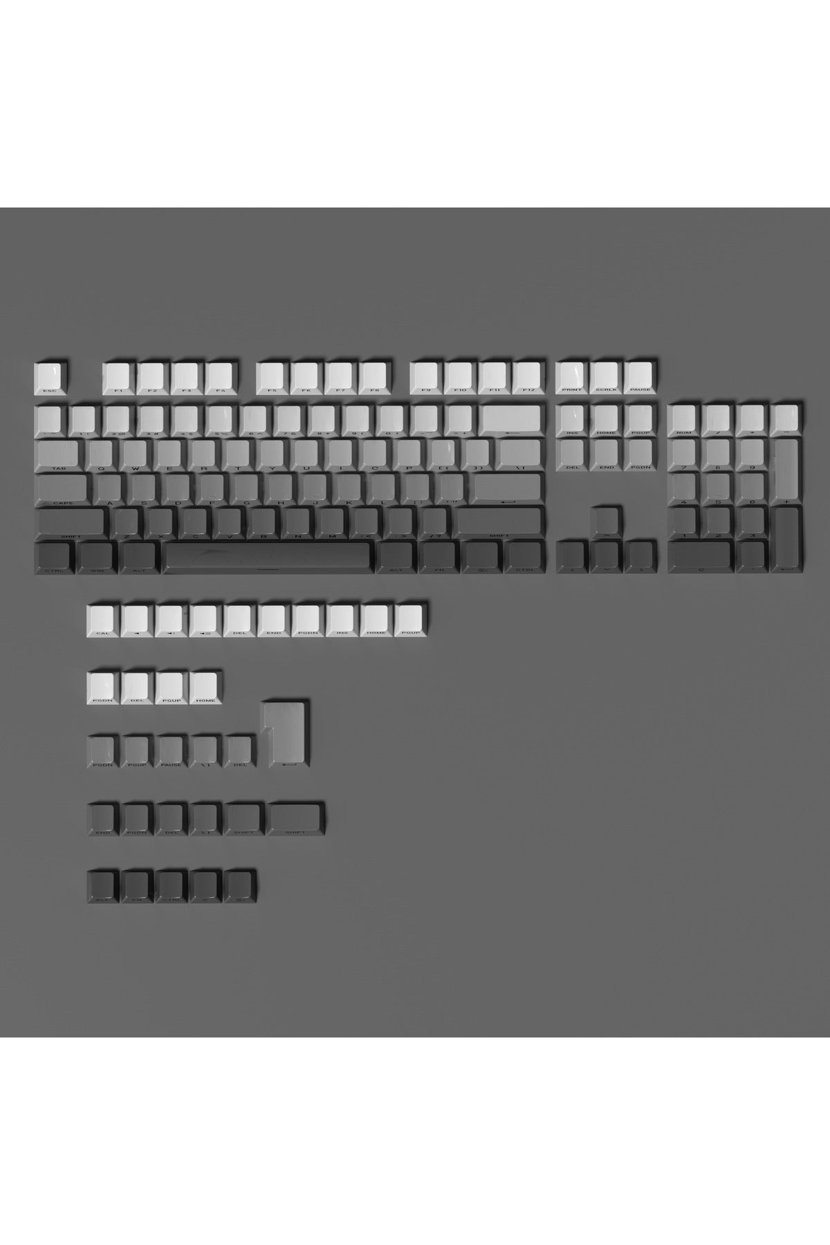 MEKANİK KLAVYE KEYCAP SETİ MAVİ-BEYAZ KADEMELİ 136 TUŞLU KEYCAP - Siyah - Beyaz ürün görseli 4
