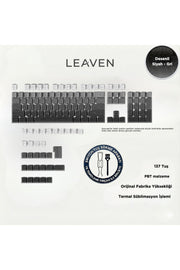 MEKANİK KLAVYE TUŞ TAKIMI -PBT ÇİFT BASKI KEYCAP SETİ- ÇİZGİ DESENLİ 137 TUŞLU -PEMBE BEYAZ GRADYEN TUŞ TAKIMI - Siyah - Gri…
