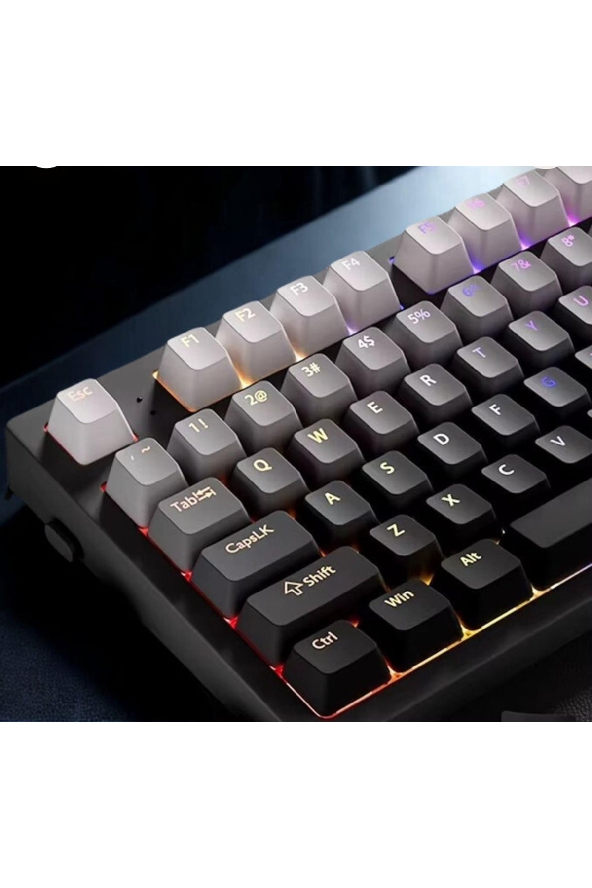 Gradient Mekanik Klavye OEM Profil RGB Tuş Takımı PBT - Siyah ürün görseli 3