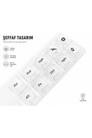 MEKANİK KLAVYE KEYCAP - RGB 118 TUŞLU ŞEFFAF TUŞ TAKIMI - Beyaz ürün görseli 2
