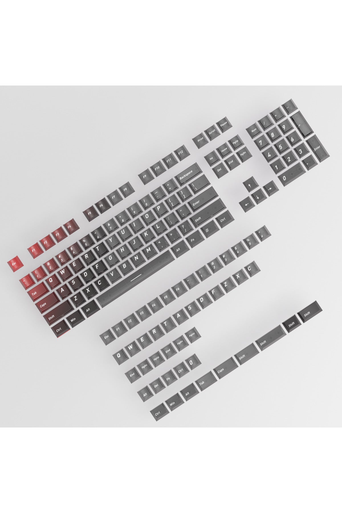 Klavye Keycaps 163 Tuşlu Şeffaf Tuş Takımı - Siyah ürün görseli 5
